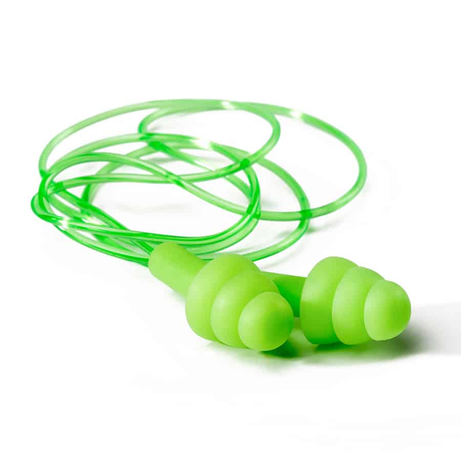 Dromex Green Mushroom Corded Re-Usable Earplug 200/Box